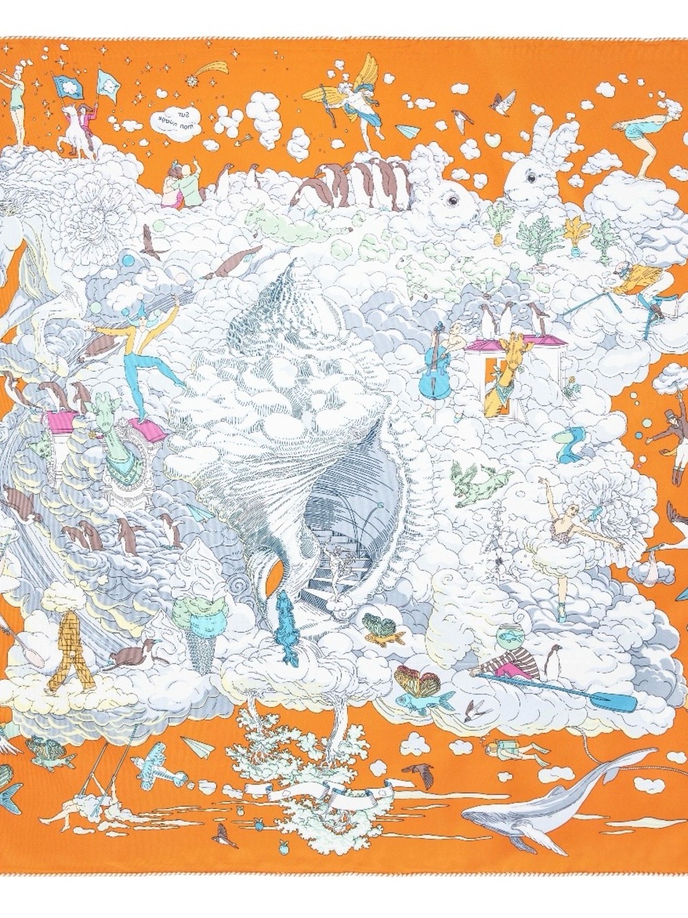 Silk Scarf Ocean Designer